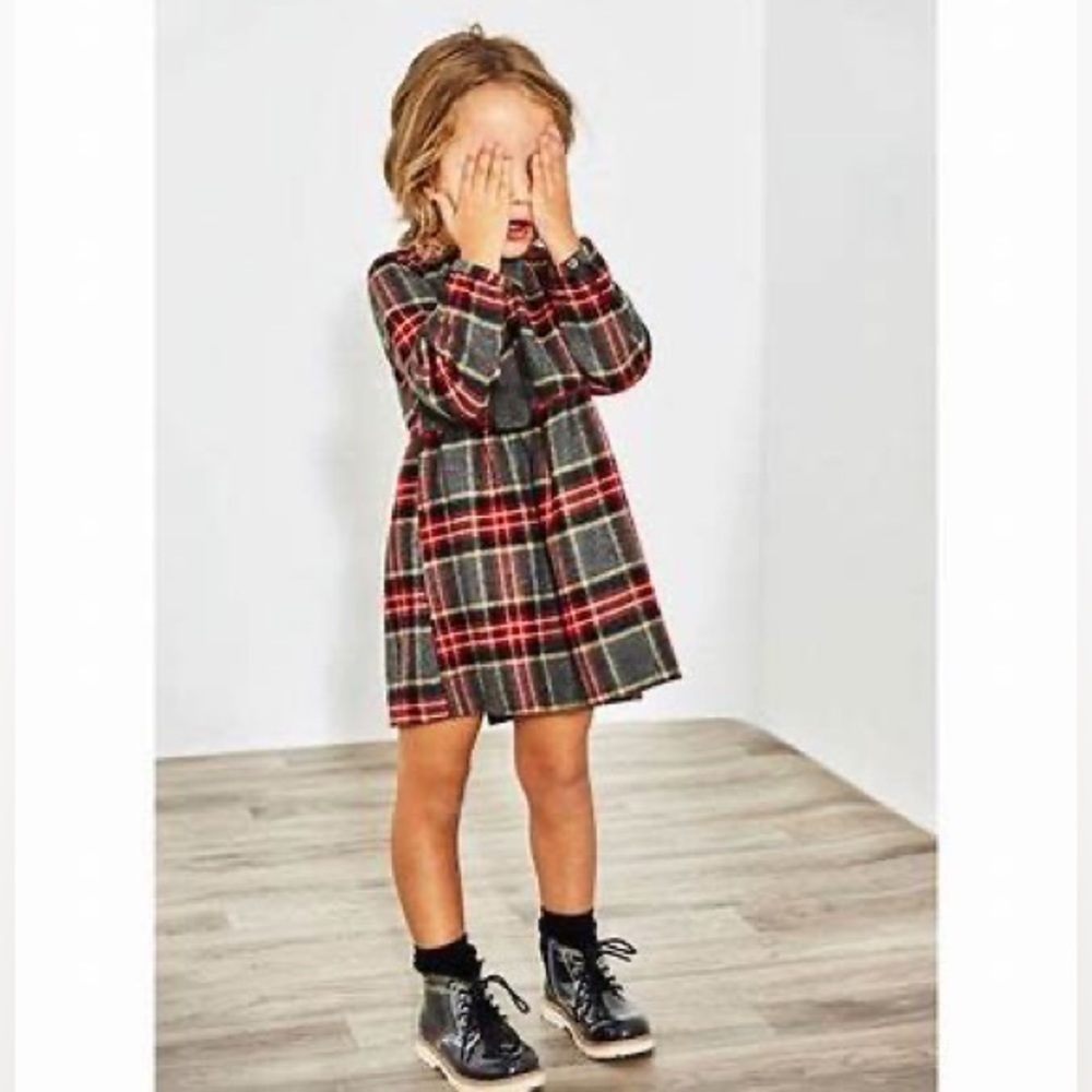 NWOT Zara Babygirl collections Check Bow Dress Size 2/3